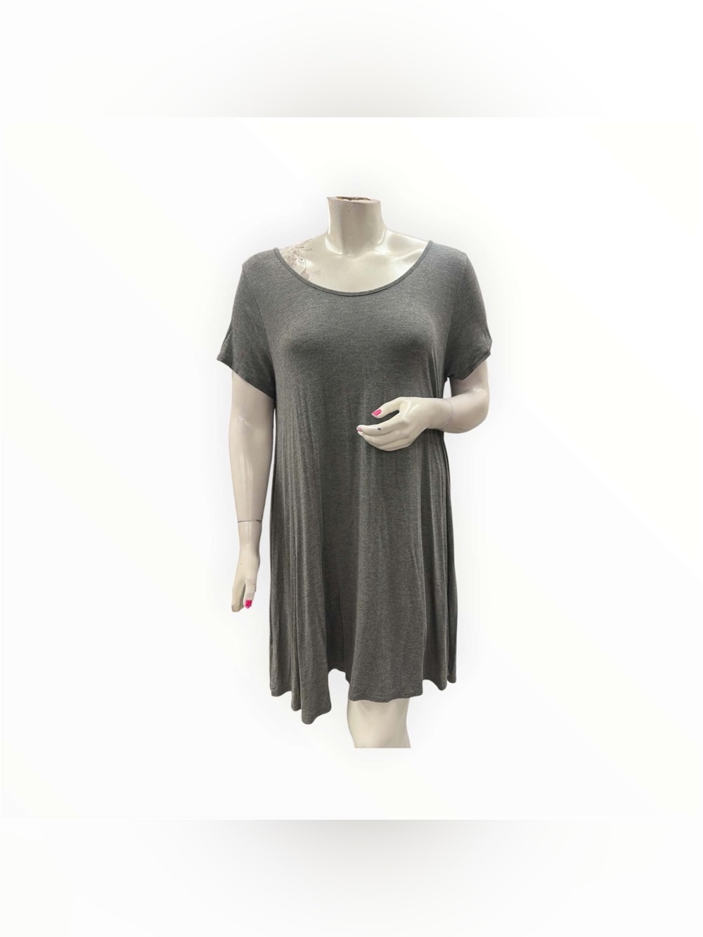 Love & Legend Gray Short Sleeve Swing Tunic Dress Size 3X